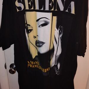 Black Graphic T-Shirt with Selena Design